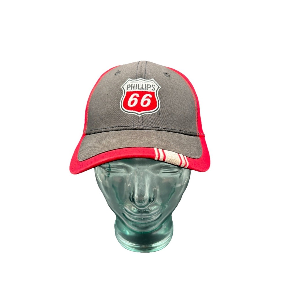Phillips 66 Baseball Cap‎ Mens OSFM Grey Red Excellent Embroidered Logo Hat